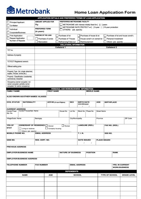 metrobank application form.